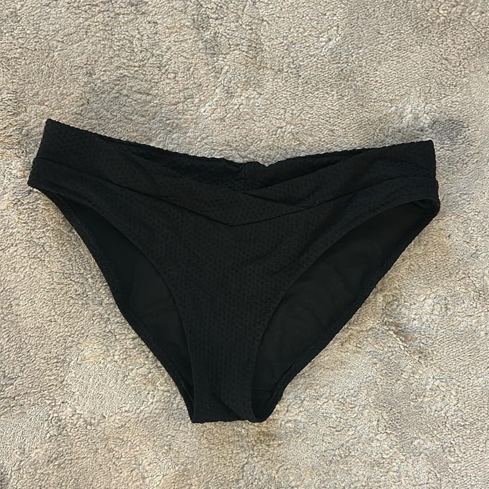 AERIE CRISS CROSS BLACK BIKINI BOTTOMS